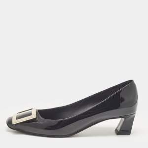 Roger Vivier Black Patent Leather Belle Vivier Pumps Size 35.5
