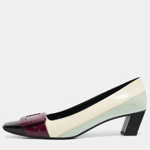 Roger Vivier Multicolor Patent Leather Belle Pumps Size 38