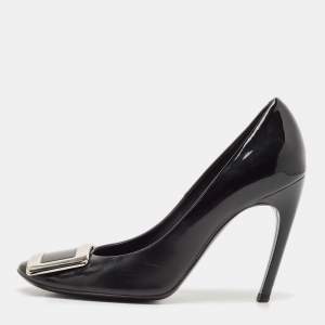 Roger Vivier Black Patent Leather Belle Vivier Trompette Pumps Size 37