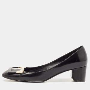 Roger Vivier Black Leather U Look Pumps Size 38.5