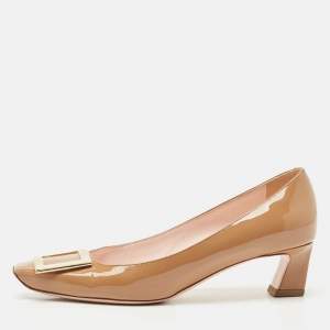 Roger Vivier Light Brown Patent Leather Trompette Pumps Size 37