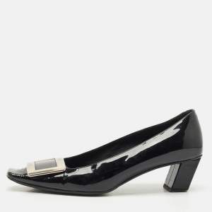 Roger Vivier Black Patent Leather Belle Vivier Pumps Size 36.5