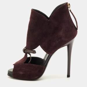 مملوكة مسبقًا Roger Vivier Bibow Size 36 Brown Suede Platform Cut Out Ankle Booties