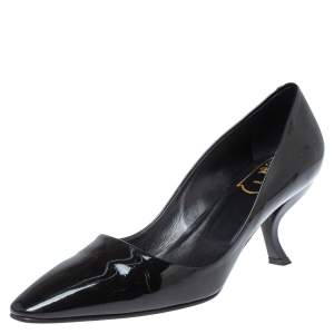 Roger Vivier Black Patent Leather Pointed Toe Pumps Size 36.5