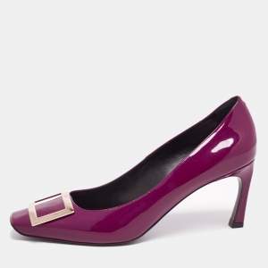 Roger Vivier Purple Patent Leather Trompette Pumps Size 40