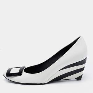 Roger Vivier White Patent Leather Trompette Pumps Size 38