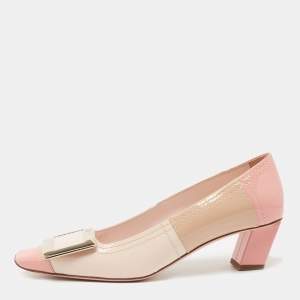 Roger Vivier Multicolor Patent Leather Trompette Color Block Pumps Size 35