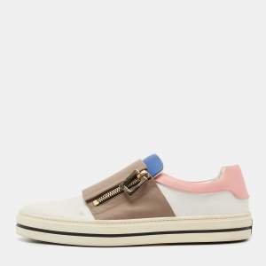 Roger Vivier Multicolor Leather Sneaky Viv Zip Sneakers Size 39