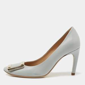 Roger Vivier Grey Leather Trompette Pumps Size 35.5