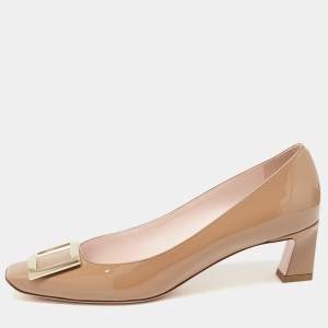 Roger Vivier Brown Patent Leather Trompette Pumps Size 40