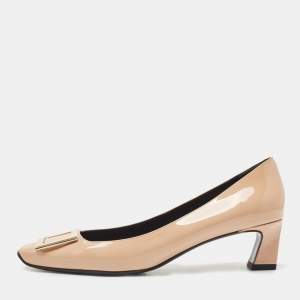 Roger Vivier Beige Patent Leather Belle Vivier Pumps Size 41.5