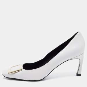 Roger Vivier Grey Leather Trompette Pumps Size 39