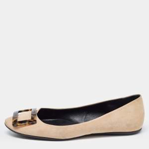 Roger Vivier Beige Suede Gommette Ballet Flats Size 39.5