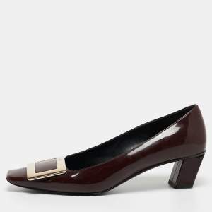 Roger Vivier Burgundy Patent Trompette Pumps Size 36