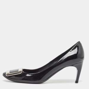 Roger Vivier Black Patent Leather Belle de Nuit Pumps Size 37.5