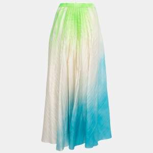Roksanda Multicolor Nylon Blend Pleated Maxi Skirt M