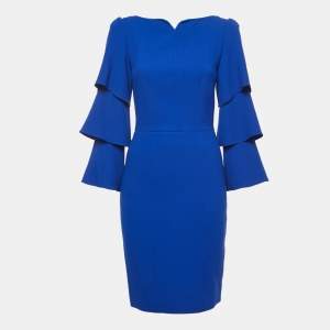 Roksanda Ilincic Blue Crepe Bell Sleeve Midi Dress S