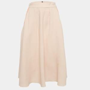 Roksanda Ilincic Pink Contrast Trim Crepe Pleated Midi Skirt S