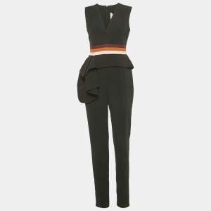 Pre Owned Roksanda Black Crepe Draped Kenzey Jumpsuit S