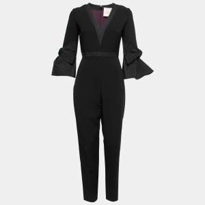 Roksanda Black Crepe Bow Sleeve Detail Jumpsuit S