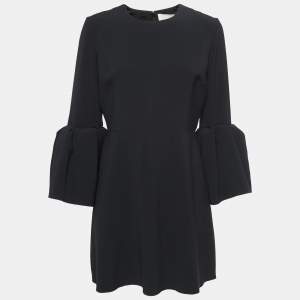 Roksanda Black Crepe Bell Sleeve Short Dress L