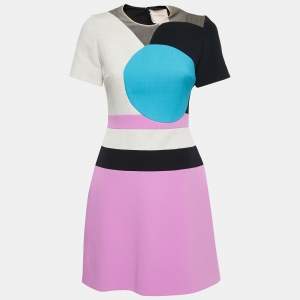 Roksanda Multicolor Crepe Paneled Midi Dress S