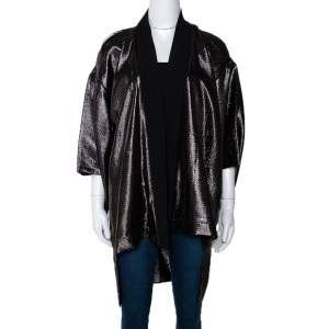 Roland Mouret Metallic Lamé Jacquard Roche Kimono Jacket M