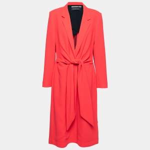 Roland Mouret Red Wool Hollywell Coat L