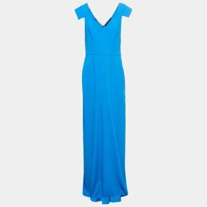 Roland Mouret Blue Crepe Salters Gown XL