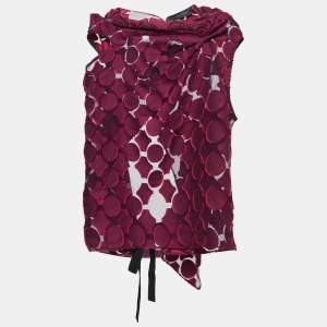  Roland Mouret Pink Cotton Fil Coupe Open Back Top S
