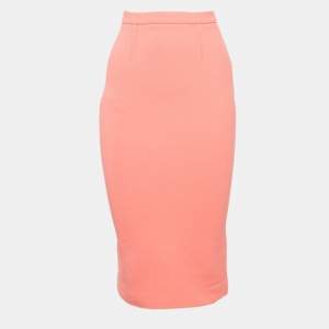 Roland Mouret Orange Gauze Wool Pencil Skirt S