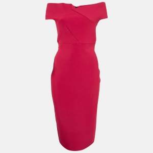 Roland Mouret Pink Jersey Off-Shoulder Bodycon Dress M