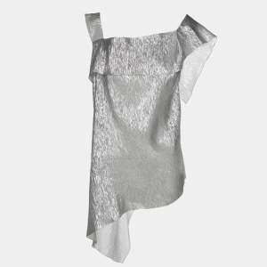 Roland Mouret x Net-a-Porter Silver Silk One Strap Top XXL