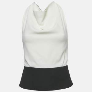 Roland Mouret Monochrome Crepe Halter Neck Top S