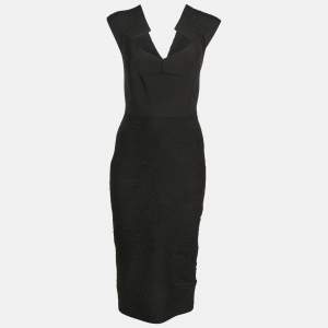 Roland Mouret Black Textured Knit Bodycon Dress M
