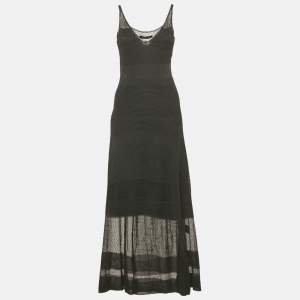 Roland Mouret Black Stretch Knit Flared Maxi Dress M