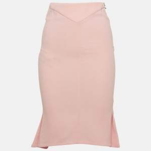 Roland Mouret Pink Wool Pleated Pencil Skirt S