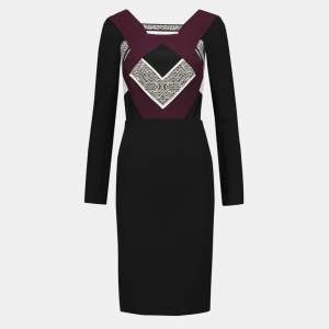 Pre Owned Roland Mouret Color Block Textured Crepe Shapur Mini Dress M