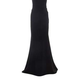 Pre Owned Roland Mouret Black Stretch Crepe Fit And Flare Aries Skirt L