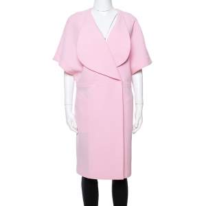 Roland Mouret Light Pink Wool Crepe Palmer Coat M