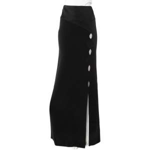 Roland Mouret Black Crepe Slit Detail Paneled Maxi Skirt S