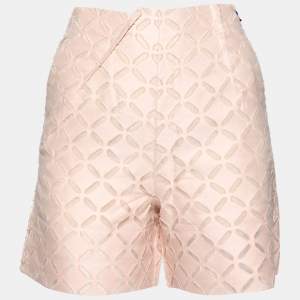 Roland Mouret Pearl Pink Laser Cut High Waist Kelston Shorts S