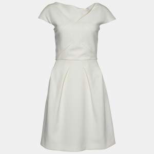 Roland Mouret White Crepe Mini Dress S