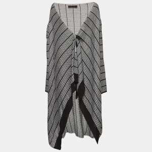  Roland Mouret Silver & Black Knit Cardigan M