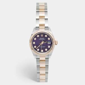 Rolex Aubergine 18K Rose Gold Oystersteel Datejust M279171-0016 Women's Wristwatch 28 mm