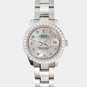 Rolex Custom Champagne 1.6ct Diamonds Stainless Steel Datejust 178240 Automatic Women's Wristwatch 31mm