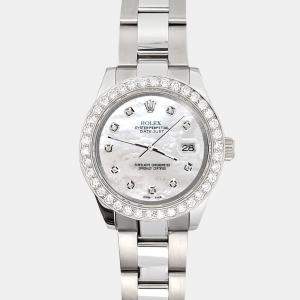 Rolex Custom White 1.6ct Diamonds Stainless Steel  178240 Automatic Women's Wristwatch 31mm
