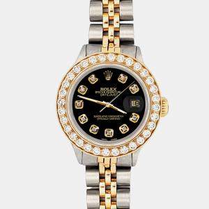 Rolex 1.3ct diamond bezel black diamond dial datejust Wristwatch 26mm