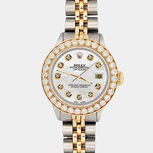 Rolex 1.3ct diamond bezel white mop diamond dial datejust Wristwatch 26mm