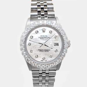 Rolex Custom White 2.25ct Diamonds Stainless Steel Datejust  Automatic Women's Wristwatch 31mm